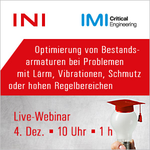 Webinar: Optimierung von Bestandsarmaturen bei Problemen mit Lärm, Vibrationen, Schmutz oder hohen Regelbereichen Optimierung & Anpassung von Bestandsarmaturen
