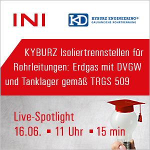 Spotlight: KYURZ Isoliertrennstellen für Rohrleitungen: Erdgas mit DVGW und Tanklager gemäß TRGS 509 Kyburz Isoliertrennstellen für Rohrleitungen: Erdgas mit DVGW und Tanklager gemäß TRGS 509